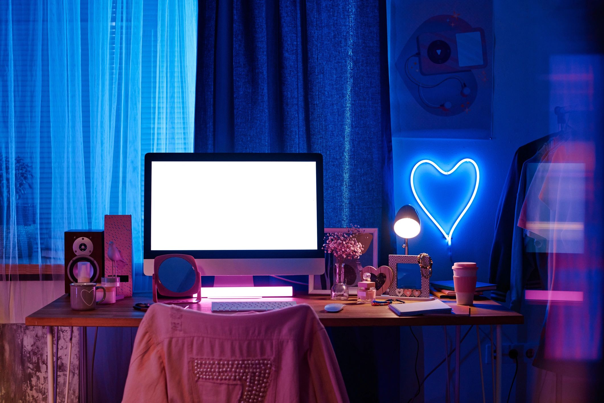 Creative desk with monitor representing post-production review